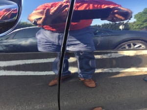 Dent in Geoff Cross’s hire car.