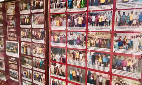 Walls of the Shraddha Rehabilitation Foundation’s residential treatment facility, covered with pictures of reunited patients