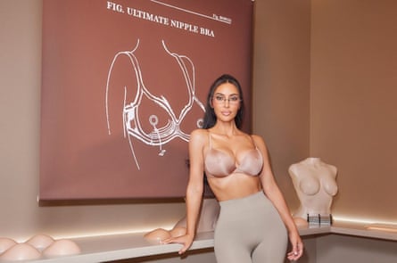 Kim Kardashian models the SKIMS Ultimate Nipple Bra