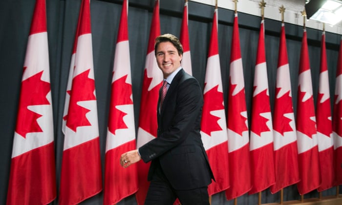 Canadian prime minister designate Justin Trudeau holds his first press conference at the National Press Theatre in Ottawa.