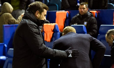 Garry Monk refuses to shake the hand of Pep Clotet before a 1-1 draw at Hillsborough in November.