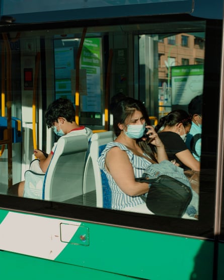 Commuters ride a tram on Thursday, September 10 2020 in Parla, Spain.