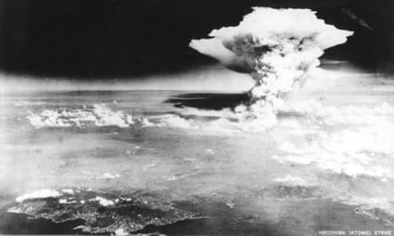 The mushroom cloud over Hiroshima on 6 August 1945.
