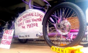 Chris ‘Pineapple’ Hooper runs a drop-in centre for artists and rides around town barefoot on a collection of vintage bikes.