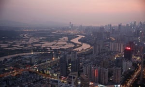 Shenzhen River, the border river that divides Hong Kong and Shenzhen is seen from Shenzhen, China,
