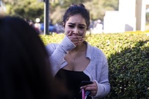A woman is waiting for news about a missing loved one after the shooting in Thousand Oaks.