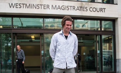 Lauri Love at Westminster magistrates court for his extradition hearing in July 2016.