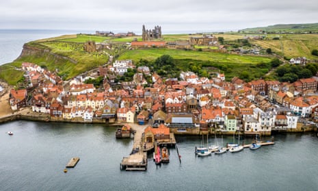 Whitby abbey and village.