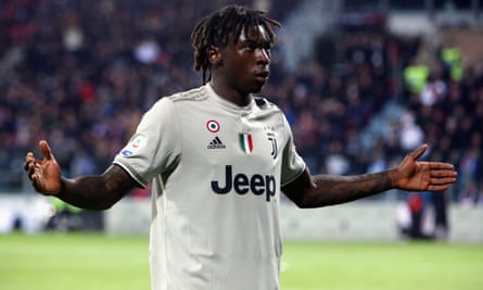 Juventus’ Moise Kean reacted to the abuse he faced in 2019 by celebrating a goal in front Cagliari’s ultras.