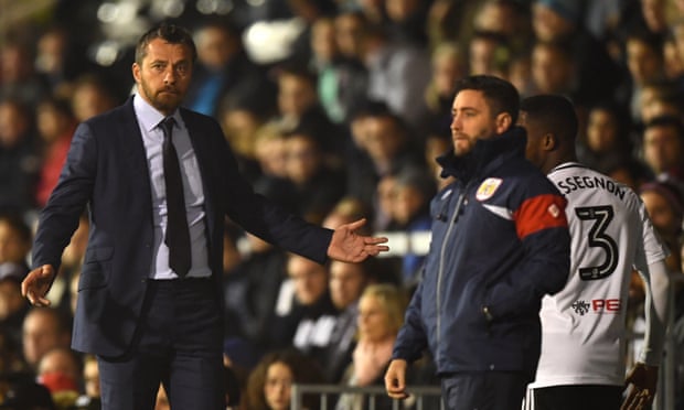 The Fulham manager Slavisa Jokanovic, left, was left unimpressed by a bizarre PR idea from the club’s director of statistical recruitment, Craig Kline.