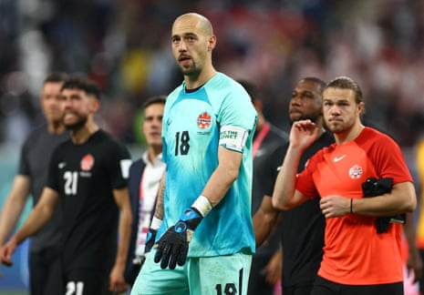 Canada's Milan Borjan looks dejected after the match as Canada are eliminated from the World Cup.
