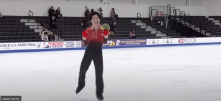 a man ice skating