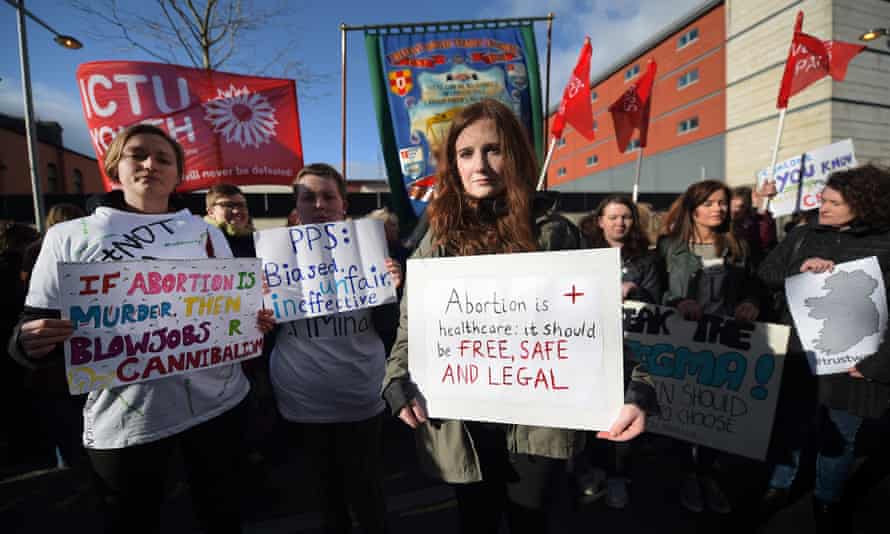 Pro-choice activists in Belfast