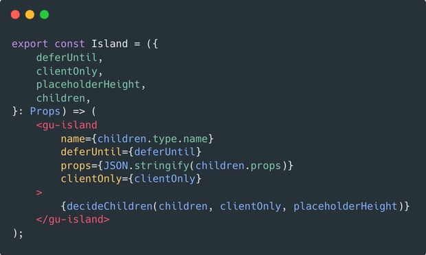 A React component implementing the islands pattern on theguardian.com