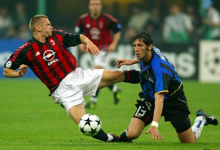 Marco Materazzi (right) challenges Milan’s Andriy Shevchenko, a Ukraine international, while playing for Inter in 2003.