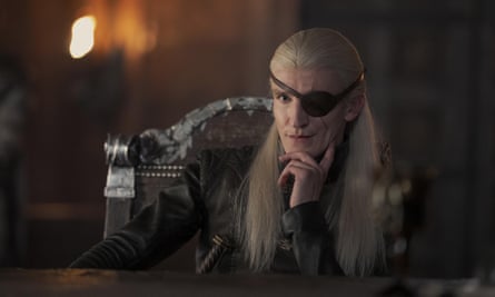 Putting his brother to shame … Ewan Mitchell as Aemond Targaryen.