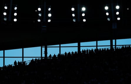 Spurs fans at the top of the huge South Stand during the Premier League match between Tottenham Hotspur and Leeds on 11 May 2026