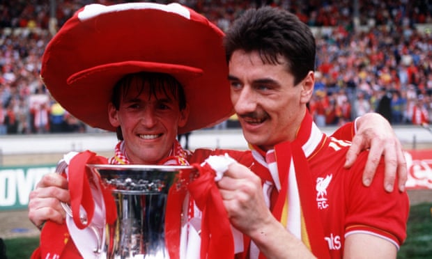 Kenny Dalglish, as Liverpool player-manager, and Ian Rush with the FA Cup after sealing the Double by beating Everton 3-1 in May 1986