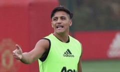 Alexis Sánchez at a Manchester United training session in July 2018,