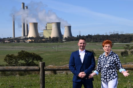 Warren Pickering, with Pauline Hanson at the Loy Yang A power station in the Latrobe Valley