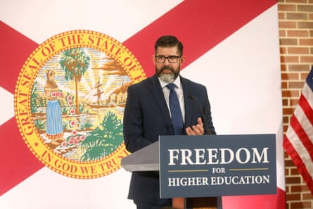 diaz at podium that says ‘freedom for higher education’