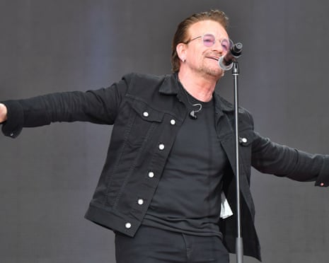 Bono performs during Canada Day celebrations on Parliament Hill in July 2017.