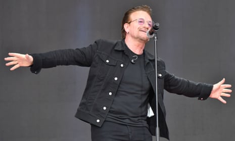 Bono performs during Canada Day celebrations on Parliament Hill in July 2017.