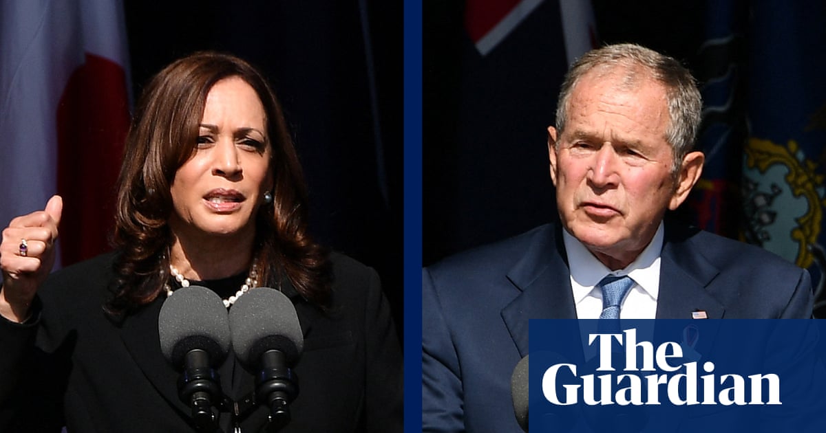 Kamala Harris and George W Bush call for unity on 20th anniversary of 9/11 – video