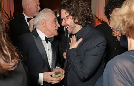 Martin Scorsese and Edgar Wright at the closing party for The Irishman, 2019.