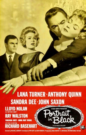 John Saxon, Sandra Dee, Anthony Quinn and Lana Turner in Portrait in Black, 1960