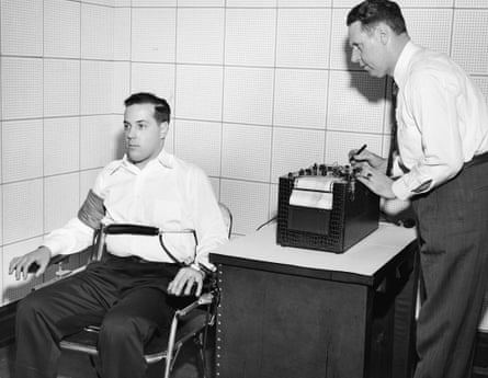 John Larson (right), the inventor of the polygraph lie detector.