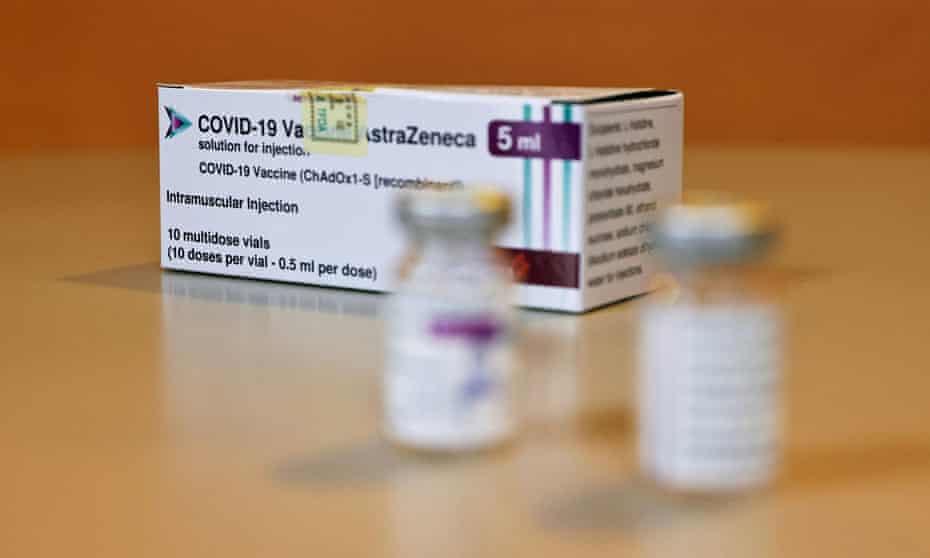 AstraZeneca Covid vaccine box and vials