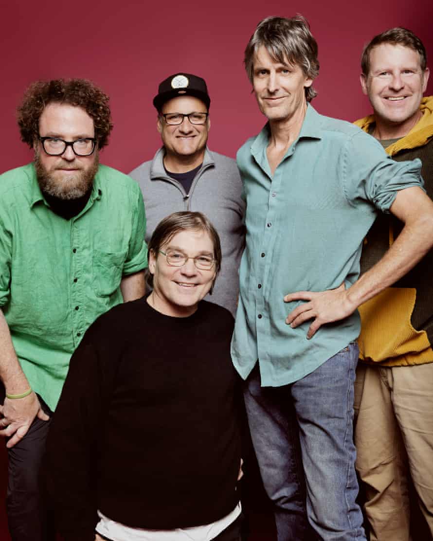 Pavement today Steve West, Scott Kannberg, Stephen Malkmus, Bob Nastanovich and Mark Ibold.