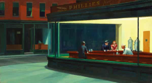 Edward Hopper, Nighthawks, schilderij, 1942