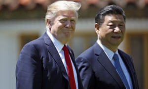 Donald Trump meets the Chinese president, Xi Jinping in Florida in April last year