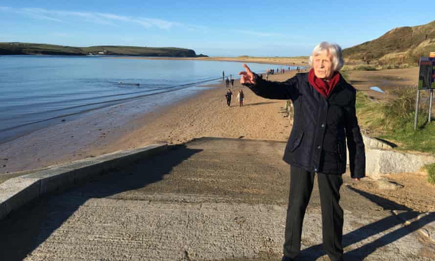 Dr Christine Brown’s mother Elfie, before the pandemic and her stroke, by the sea in Cornwall.