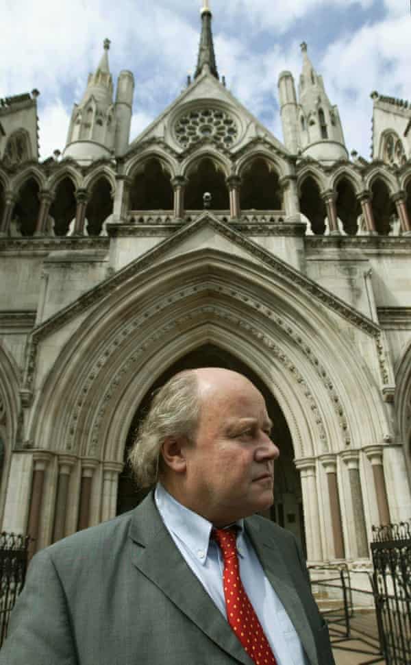 Richard Norton-Taylor after giving evidence in the Hutton Inquiry.