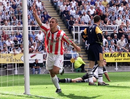 Kevin Phillips celebrates after scoring against Newcastle in 2001.