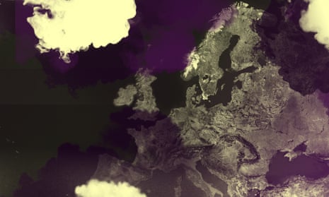 A map of Europe showing air pollution across the continent