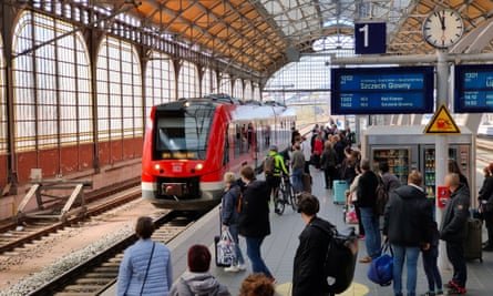 The Szczecin-bound train at Lübeck station.