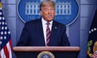 US election live: TV networks cut away as Trump lies again about result