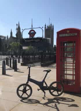 Laura’s GoCycle in a deserted London.