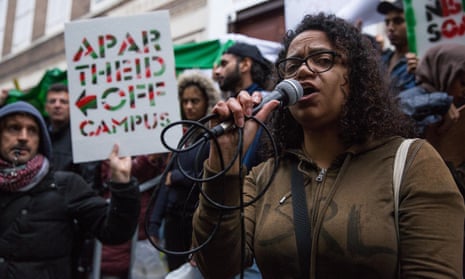 Students at Soas University of London protesting in 2017 against the Israeli ambassador being allowed to speak on campus.