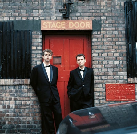 Pet Shop Boys on the set of the What Have I Done to Deserve This? video