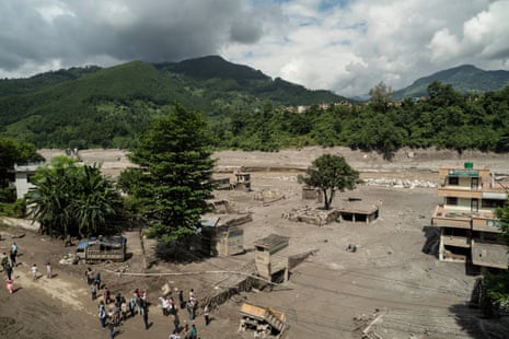 Village covered in mud