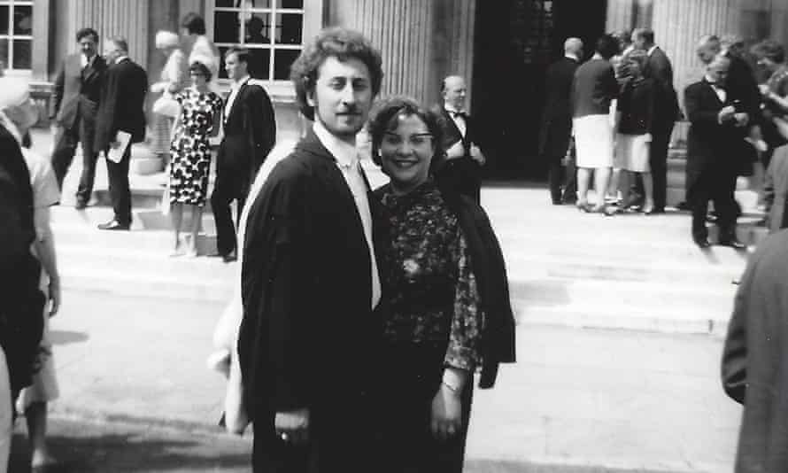 With his mother, Anita, in Cambridge at his graduation, 1964.