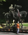 The monument to Lee and Jackson is removed in Baltimore.