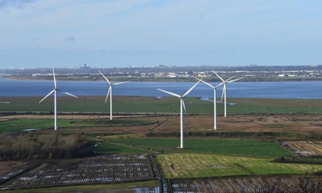 Frodsham windfarm in Helsby, England