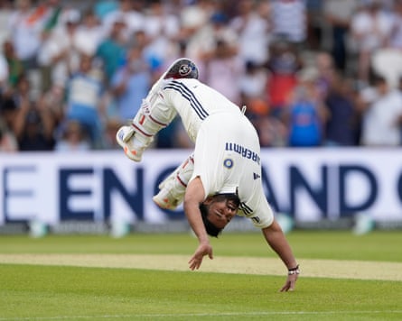 India’s Rishabh Pant celebrates his century in acrobatic style