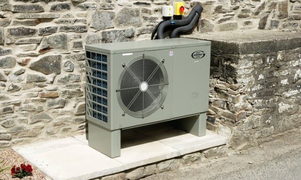 An air source heat pump, installed in a house in Wales.
